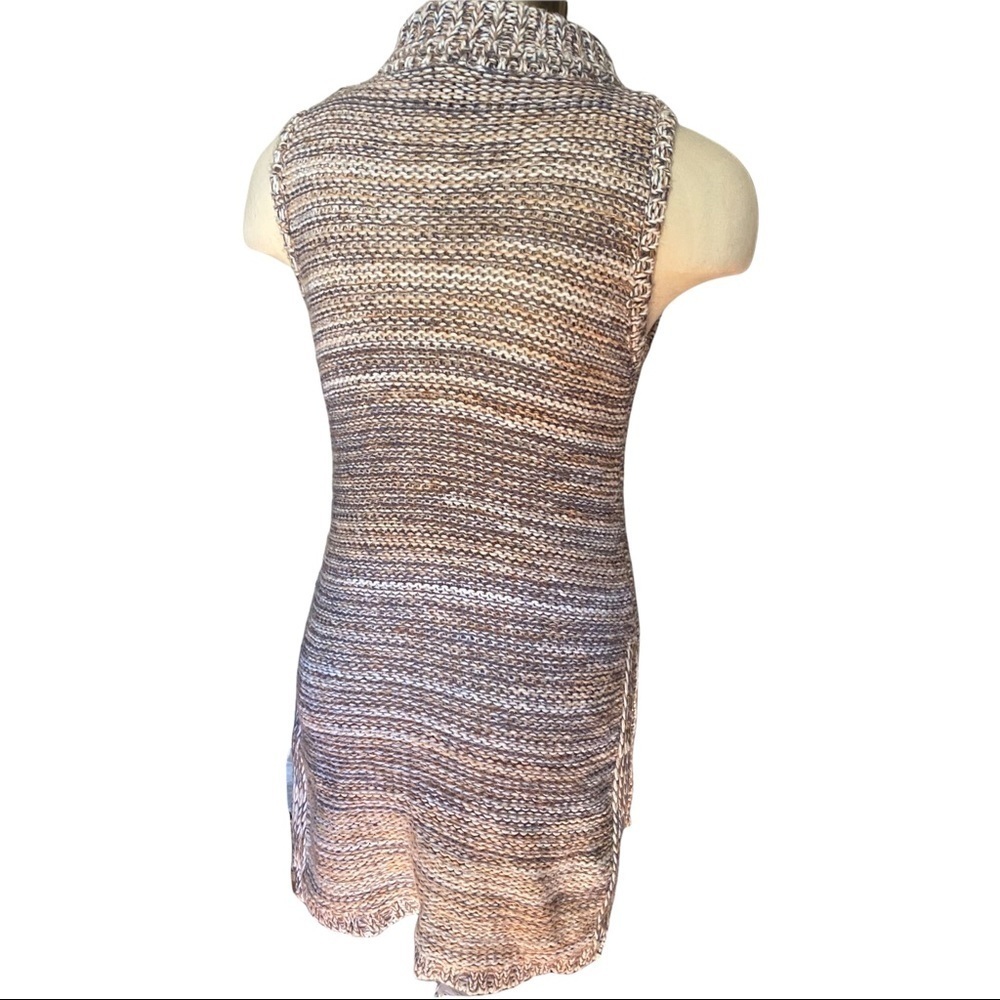 Cliche Earth Tones Crochet Knit 3-D Knit Turtleneck Sweater Mini Dress Women’s M - Picture 5 of 10